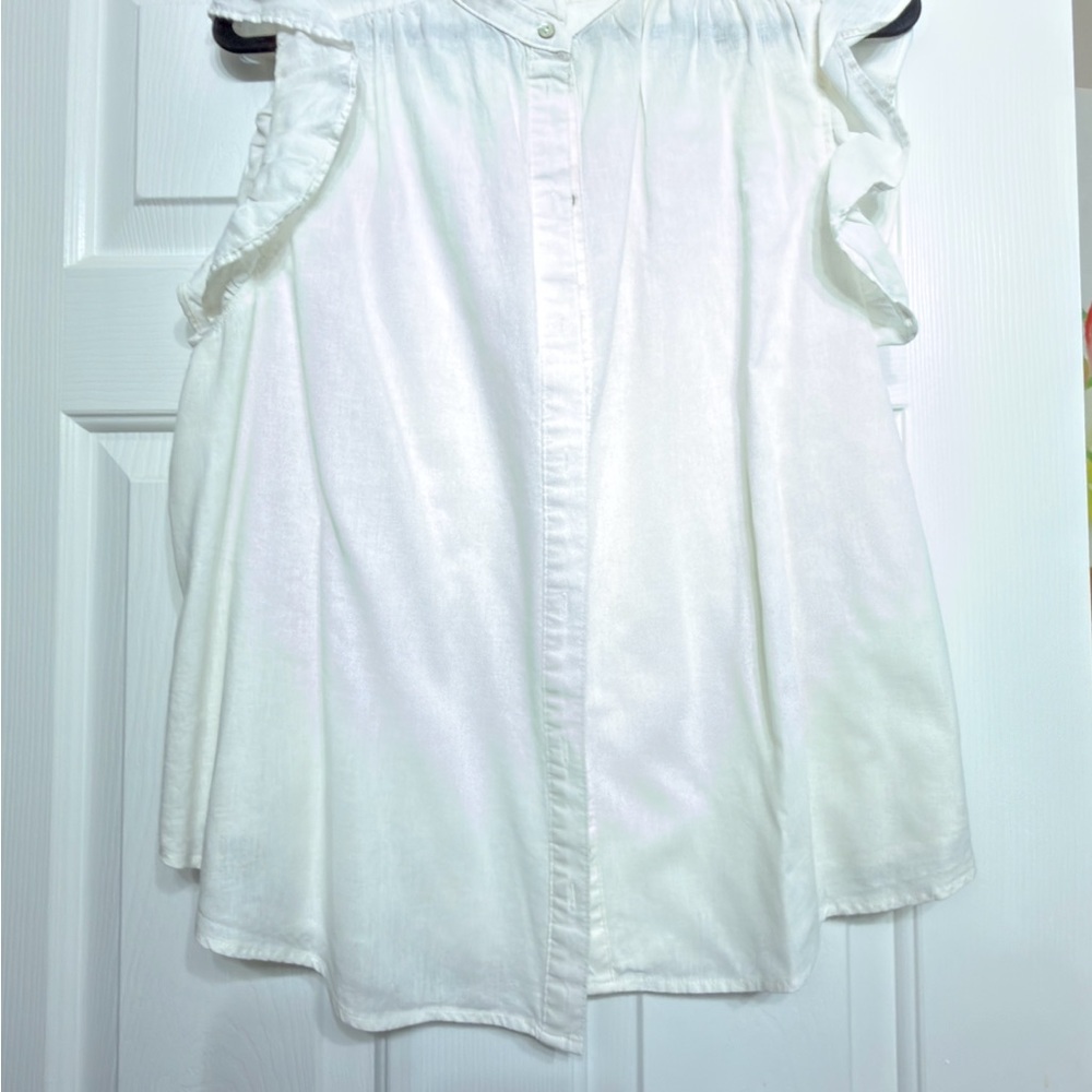 H&M Off-White Ruffle Collar Blouse - Picture 4 of 5